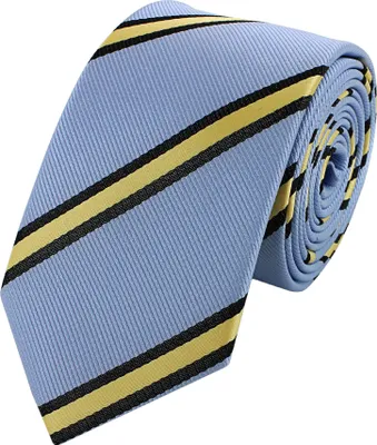 Produktbild von Fabio Farini - 1 Stück Herren Krawatte Blautöne - verschiedene Blaue Männer Schlips in 6cm Schmal (6cm), Hellblau Gelb - Uranus/Queen Yellow/Dark Baltic