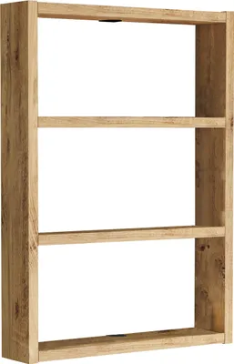 Produktbild von HowHomely | Küchenschränke, Hängebücherregal, Wandregal mit 3 Einlegeböden, Kiefer - 60 x 43,2 x 9 CM - Modern, Platzsparend