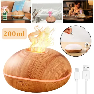 Produktbild von Luftbefeuchter Aroma Diffuser 200ml Duftlampe Öle Diffusor Leichte Holzmaserung