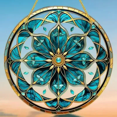 Immagine prodotto di Cattura Sole Mandala - Elegante Acchiappasole in Vetro Multicolore KP32273