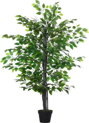 Produktbild von Outsunny Sztuczne drzewo Banyan Dekoracja z litego drewna Sztuczne drzewo Wewnętrzna dekoracja symulująca drzewo Pokój dzienny 20 x 145 cm
