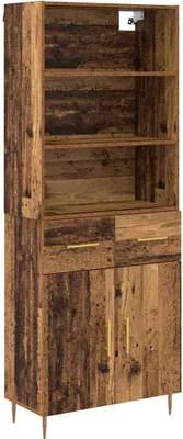 Zdjęcie produktu dla Highboard z szufladą Stare drewno 69,5 x 34 x 180 cm