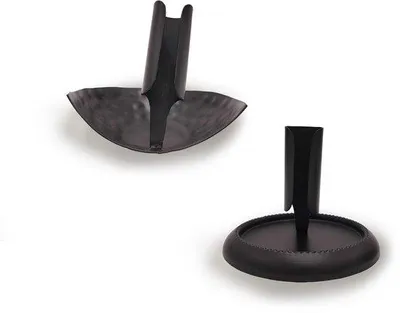 Image de Bougeoir métallique, bougeoir pour bougies, bougies de table et petites bougies en cire, bougeoir, pour le salon et la salle à manger, lot de 2, noir
