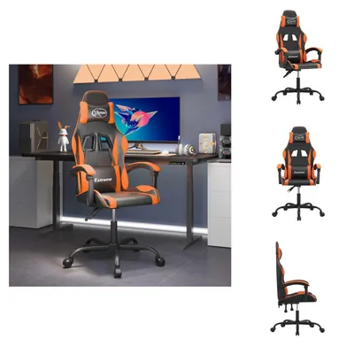 Produktbild von vidaXL Gaming-Stuhl Drehbar Schwarz und Orange Kunstleder -  Gaming-Sessel
