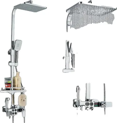 Immagine prodotto di Rubinetto termostatico per doccia, rubinetto a pioggia, elettricità intelligente, cromo 4dt