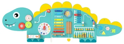 Produktbild von FANTASK Motorikbrett Holz, Montessori Busy Board 11 in 1 mit Xylophon Blöcken Ab