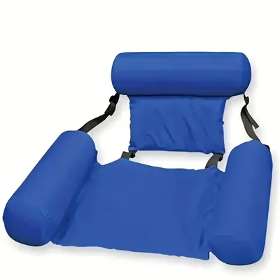 Produktbild von Blaue Aufblasbare Wasserhängematte – Pool Lounge Schwimmsessel & Luftmatratze – Wasserliege für Pool & Strand