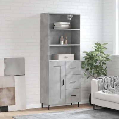 Obrázek produktu pro vidaXL Highboard concrete grey 69,5x34x180 cm odvozený dřevěný výrobek