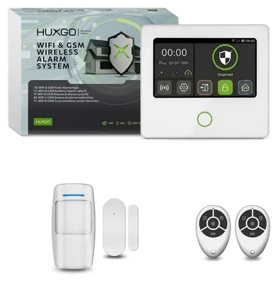 Produktbild von HUXGO Alarmanlage WLAN GSM 4G Set 1x Bewegungsmelder, 1x Türsensor App HXA502