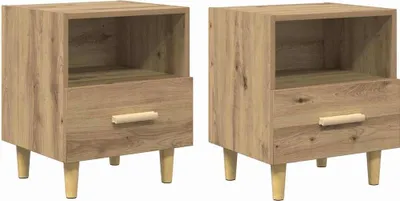 Obrázek produktu pro Noční skříňka se zásuvkou 2 pcs Artisanový dub 40 x 35 x 47 cm