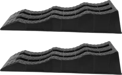 Immagine prodotto di 2PCS Rampa di livellamento per auto 7716LBS Capacità 3 diverse altezze Uso durevole per caravan camper camion Nero