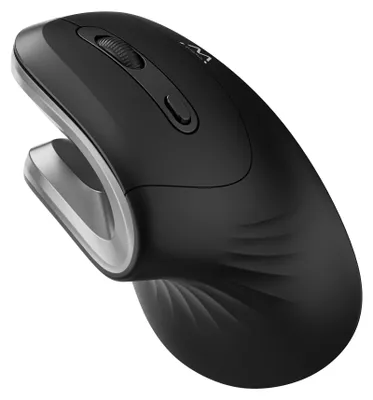 Produktbild von Ewent EW3154, rechts, Vertikale Ausführung, Optisch, RF Wireless, 3200 DPI, Schwarz, Silber