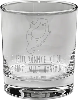 Produktbild von Mr. & Mrs. Panda Glas Otter Umarmen - Transparent - Geschenk, Cocktailglas, gravur, glücklich, Hallo, Longdrinkglas, Seeotter See, gut Gelaunt, Tumbler, Optimistisch, Gin
