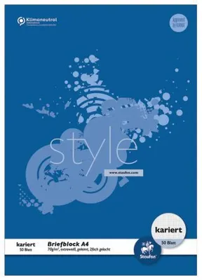 Immagine prodotto di Staufen® style 608743020 Blocco lettera - A4, 50 fogli, 70 g/m², 5 mm a quadretti, 2 fori