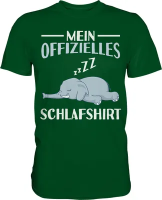 Produktbild von Offizielles Schlafshirt Nachthemd Schlafanzug Pyjama Elefant T-Shirt – Bottle Green / M