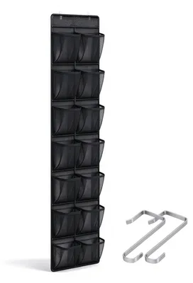 Deurorganizer mit 14 Fächern, hängend, 165x29 cm, schwarz