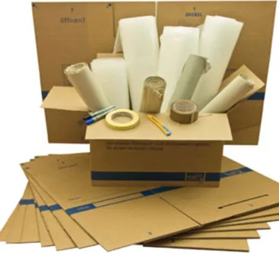 Produktbild von 1x Umzugsset für 4 Zimmer - 44 Umzugskartons und viel nützliches Zubehör