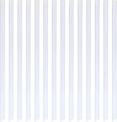 Produktbild von Transparente Trinkhalme, weiße Trinkhalme, 190 mm × 6 mm - wiederverwendbar (Trinkhalme mit spitzer Spitze)