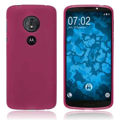 Produktbild von PhoneNatic Case kompatibel mit Lenovo Moto G6 Play - pink Silikon Hülle matt Cover