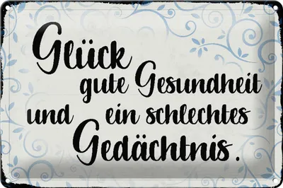 Produktbild von Blechschild Spruch 30x20cm Glück gute Gesundheit Schild