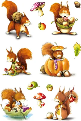 Produktbild von HERMA Sticker DECOR "Eichhörnchen" 3 Blatt à 13 Sticker