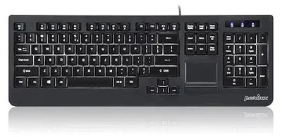 Zdjęcie produktu dla Klawiatura podświetlana z touchpadem USB biała do pracy