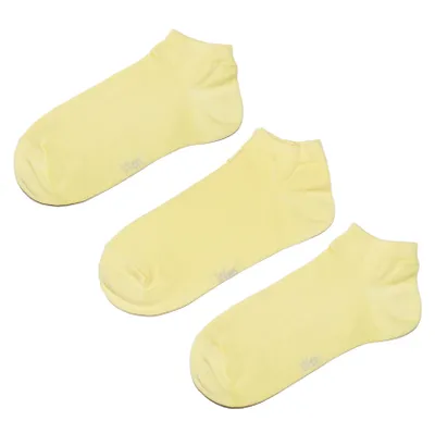 Productafbeelding van Kousen voor sneakers, 3-pack, katoen, effen kleur, vanille, maat 31-34
