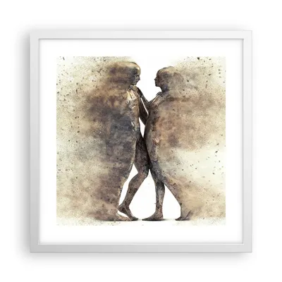 Produktbild von Gerahmtes Poster - Weißer Rahmen - Staub eine Frau ein Mann der Liebe - 40x40 cm - Wand Bild - Wanddeko - Wandbilder - Wandposter - Bilderrahmen - Bilder - Kunstdruck - Wandbild - P2WAC40x40-3102