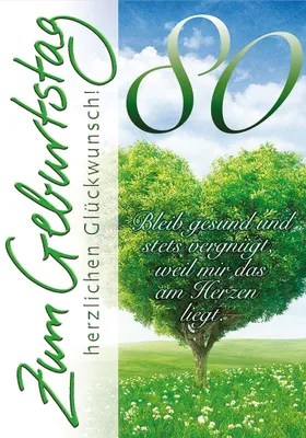 Produktbild von 80 Geburtstag  Glückwunschkarte im Format 115x17cm mit Umschlag