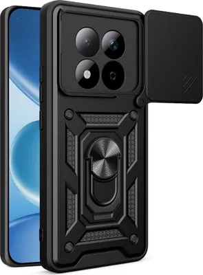 Produktbild von Xiaomi Redmi Note 15 Pro 5G Hülle - Coverup Armor Ring Ständer Back Cover mit Kamera Schutz - Schwarz