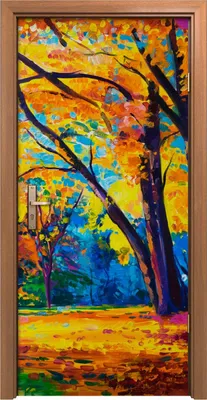 Produktbild von Türposter 90x200 cm Türaufkleber Türtapete Türfolie Klebefolie Landschaft Herbst Wald park Bäume