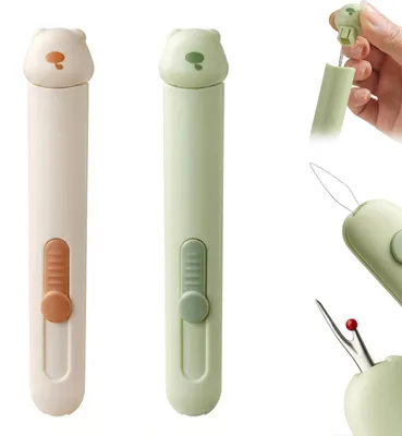 Produktbild von Nadeleinfädler 2-in-1 - Einfädelhilfe für Handnähen und Nähmaschine - Edelstahl und ABS - 2 Stück
