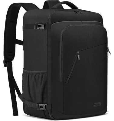 Productafbeelding van Handrugzak, geschikt als handbagage, afmetingen 55x35x25 cm, inhoud 48 liter, met USB-oplaadpoort, voor heren en dames, kleur zwart