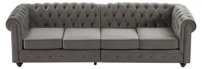 Produktbild von Sofa 4-Sitzer aus Samt in Anthrazitgrau CHESTERFIELD