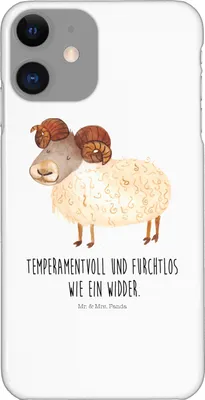 Produktbild von Mr. & Mrs. Panda Iphone 11 Handyhülle Sternzeichen Widder - Weiß - Geschenk, Cover, Bock, März, Aszendent, Smartphone Hülle, Geburtstag, Schafbock, April, Handy Case