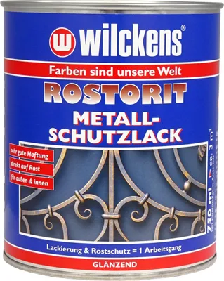 Produktbild von Wilckens Rostorit Metallschutzlack glänzend, 750 ml, RAL 9005 Tiefschwarz