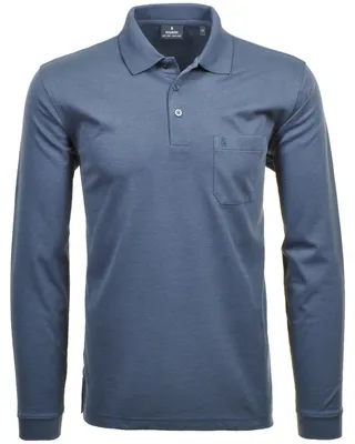 Ragman H-Polo 1/1 Arm Polo LA uni Soft-Knit in blau