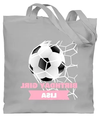Produktbild von Baumwolltasche - Tasche bedruckt - Birthday Girl mit Name personalisiert Fußball Geschenk Geburtstag Geschenke Fussball Geschenk Fußball Geburtstag