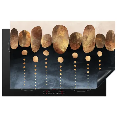 Produktbild von KitchenYeah© Herdabdeckplatte Gold - Abstrakt - Luxus , 80x52cm, Küche Deko, Glaskeramikkochfeld Herdabdeckung, Abdeckplatte fùr Kochfeld