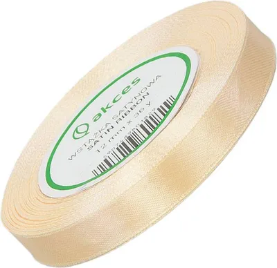 Zdjęcie produktu dla Wstążka satynowa kremowa 12mm - 32mb