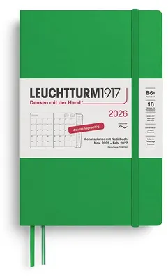 Obrázek produktu pro LEUCHTTURM1917, měsíční plánovač a zápisník, formát B6+, vydání na rok 2026, 16 měsíců, brožovaná vazba