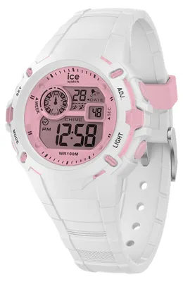 Produktbild von ICE-WATCH - Ice Digit Explorer White pink - Weiße Mädchenuhr mit Silikonarmband