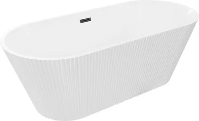 Obrázok produktu pre Mexen Yara voľne stojaca vaňa s drážkou 170 x 75 cm, biela, čierny prepad - 52861707500-70