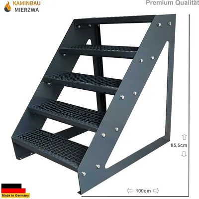 Zdjęcie produktu dla Kratownica stalowa 5 stopni Wolnostojąca Ocynkowana i malowana proszkowo na kolor antracytowy - (dł. x szer. x wys.) 101 cm x 60 cm x 95 cm