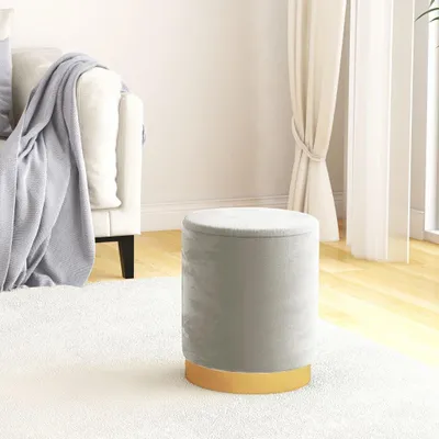 Immagine prodotto di vidaXL Sgabello rotondo in velluto grigio chiaro 31 x 37 cm