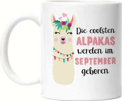 Produktbild von Die Coolsten Alpakas Werden im September Geboren Tasse Wunschmonat Geschenkidee Geburtstag