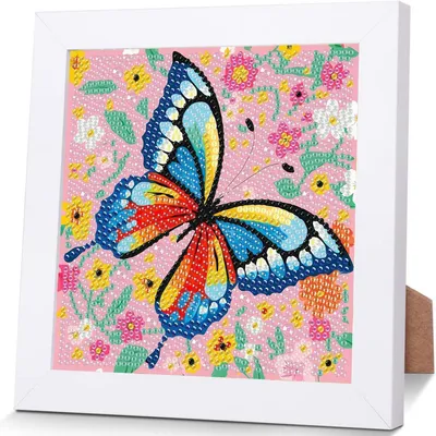 Obrázek produktu pro Sada pro malování diamantem, motýl, s rámem, 18x18 cm