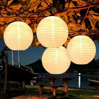 Obrázek produktu pro Sada čtyř venkovních solárních LED lamp, odolných povětrnostním vlivům - teplá bílá barva - 25 cm