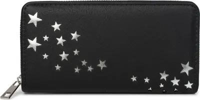 Produktbild von styleBREAKER Damen Geldbörse mit Metallic Stern Cut-Outs, Reißverschluss Portemonnaie