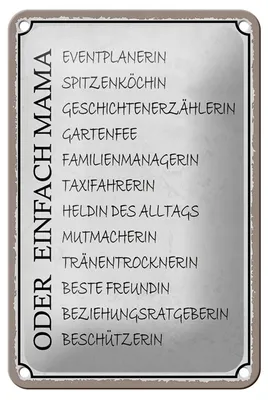Produktbild von Blechschild Spruch 12x18cm Mama Familienmanagerin Freundin